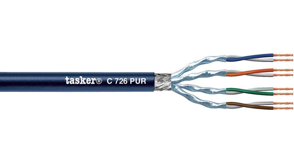 LAN-kabel Polyurethaan (PUR) CAT7 2x2x0.14mm² SF/TP Zwart 100m